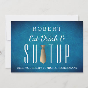 Black Chalkboard Suit-up Will you be my groomsman Invitation