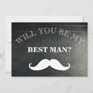 Black Chalkboard Will You Be My Best Man? Invitation