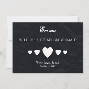 Black Chalkboard Will You Be My Bridesmaid Invitation