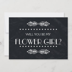 Black ChalkBoard Will you be my Flowergirl Invitation