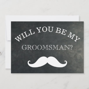 Black Chalkboard Will You Be My Groomsman Invitation