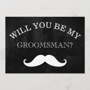 Black Chalkboard Will You Be My Groomsman Invitation