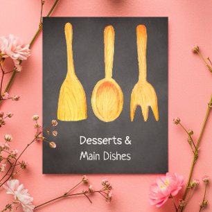 Black Chalkboard Yellow Utensils Recipe Divider