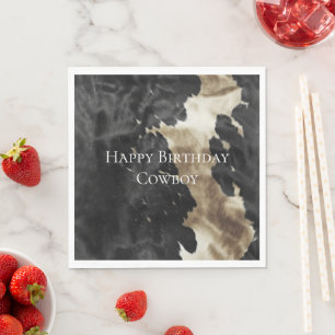 Black Champagne Gold Cowhide Napkin