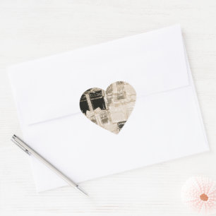 Black Champagne Gold Glam Gifts Wedding Heart Sticker