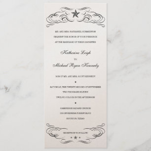 Black & Champagne Lone Star Wedding Invitations