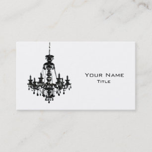 Black Chandelier Business Card 1