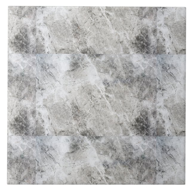 Black Charcoal and White Marble Pattern Tile (Front)