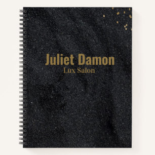 Black charcoal gold dots notebook