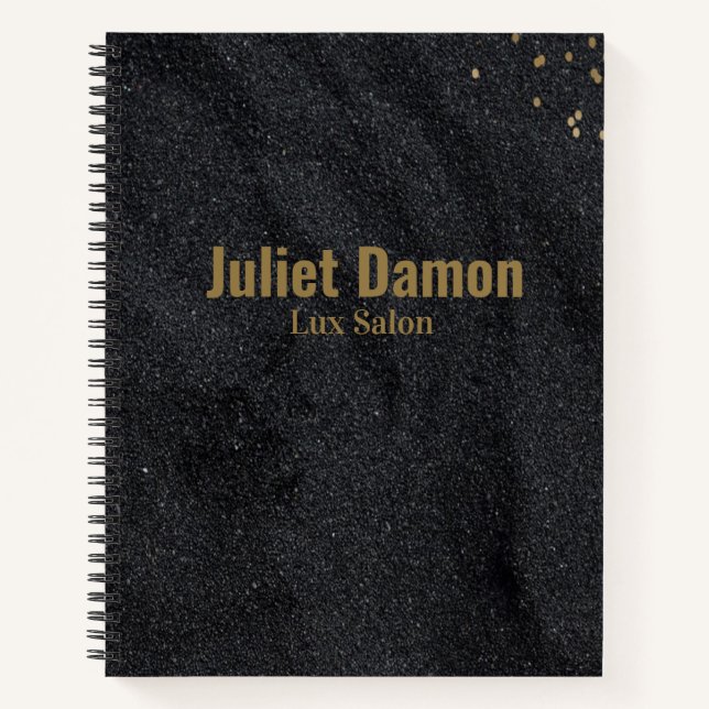 Black charcoal gold dots notebook (Front)