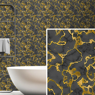 Black Charcoal Grey with Gold Wallpaper