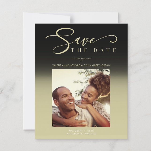 Black Cheap Gradient Minimalist Photo Couple (Front)