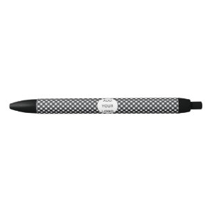Black Check Buffalo Plaid Pattern Business Logo Black Ink Pen