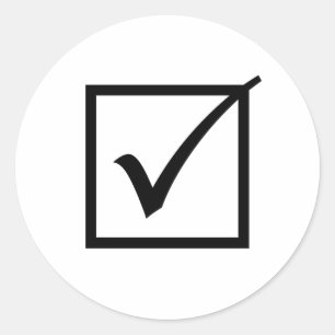 Black Checkbox Classic Round Sticker