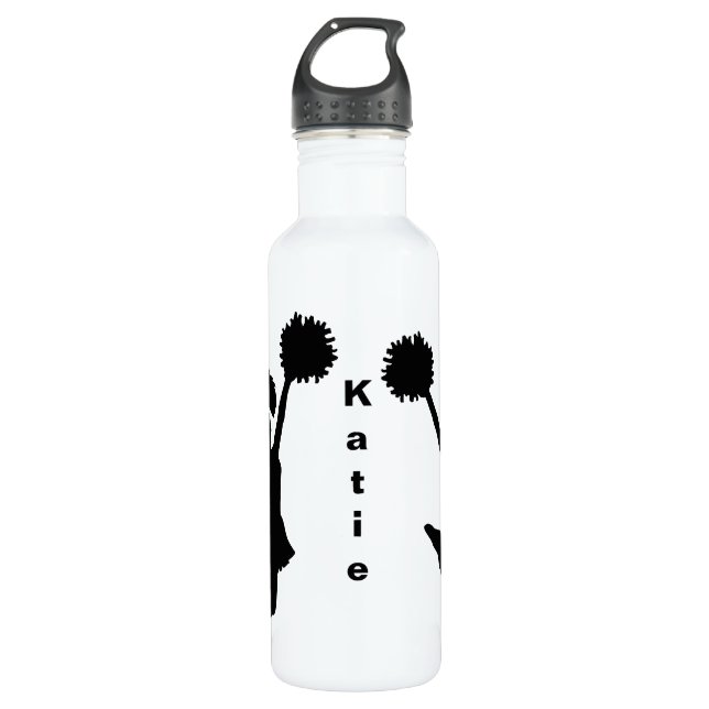 Black Cheerleader Custom 710 Ml Water Bottle (Front)