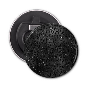 Black Cheetah Leopard Skin Print Pattern Animal Bottle Opener