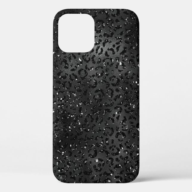 Black Cheetah Leopard Skin Print Pattern Animal Case-Mate iPhone Case (Back)