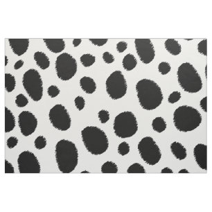 Black Cheetah Spots Seamless Pattern Fabric