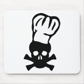 black chef skull chefs head cook mouse mat