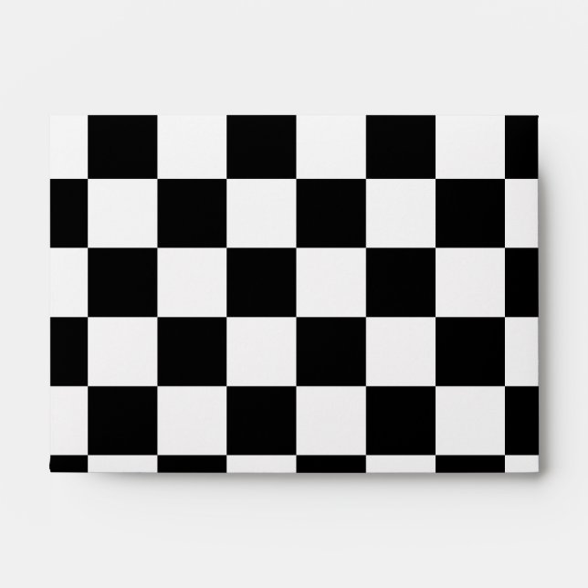 Black Chequerboard Pattern Envelope (Front)