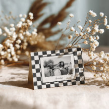 Black Chequerboard Personalised Photo