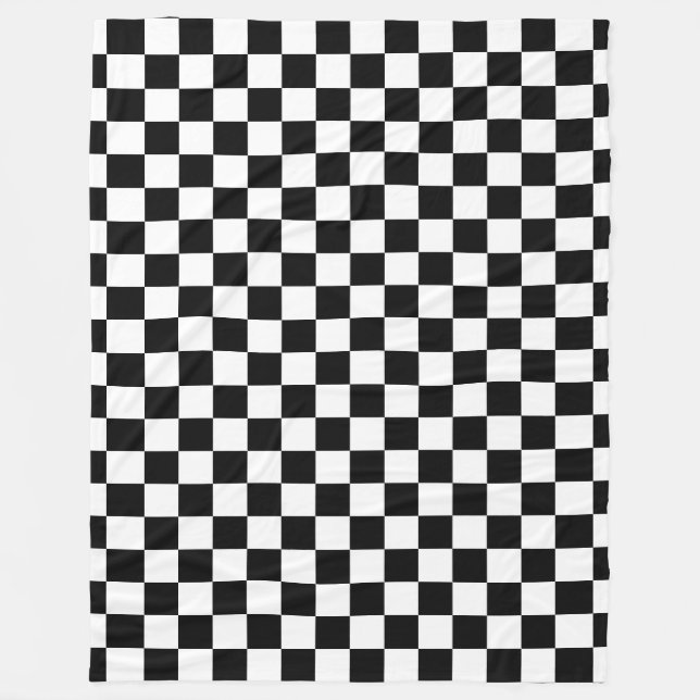 Black Chequered Fleece Blanket (Front)