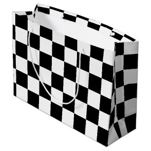 Black Chequered Large Gift Bag