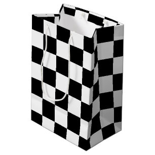Black Chequered Medium Gift Bag