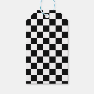 Black Chequered Paper  Gift Tags