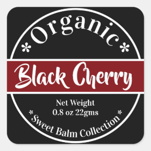 Black Cherry Modern Typography Label Collection