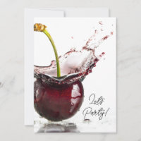 Black Cherry Party Invitation