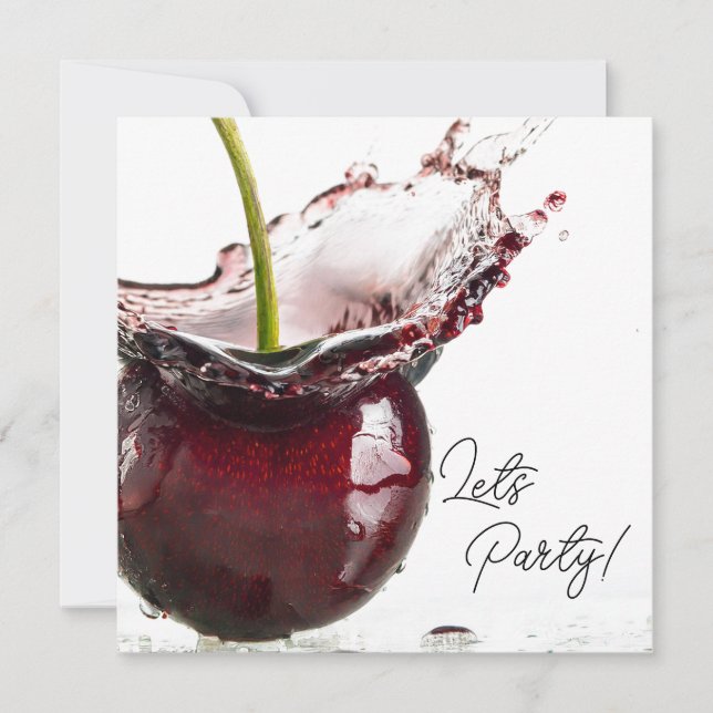 Black Cherry Party Invitation  (Front)