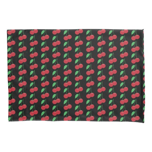 Black Cherry Print Pillowcase (Front)