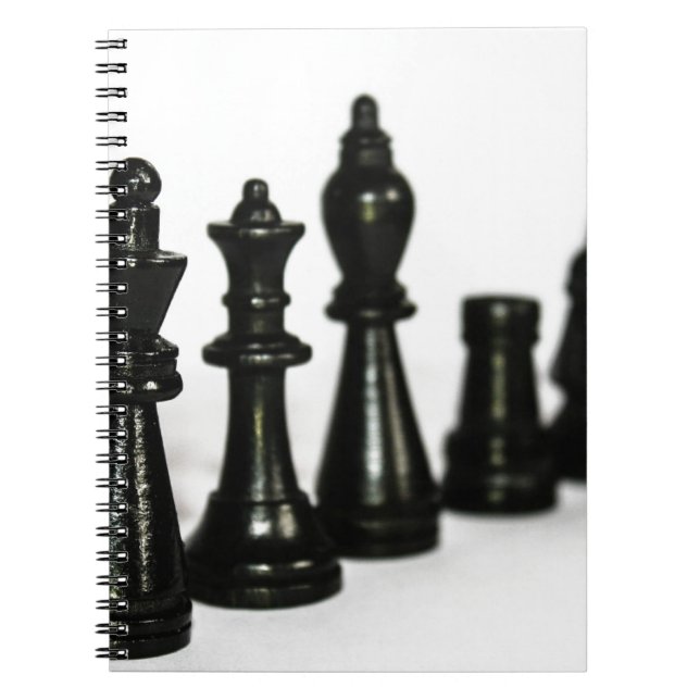 Black Chess Figure Pieces Perspective Notebook (Front)