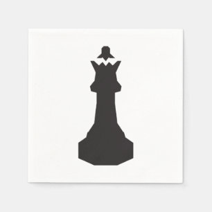 Black Chess Piece Paper Napkins