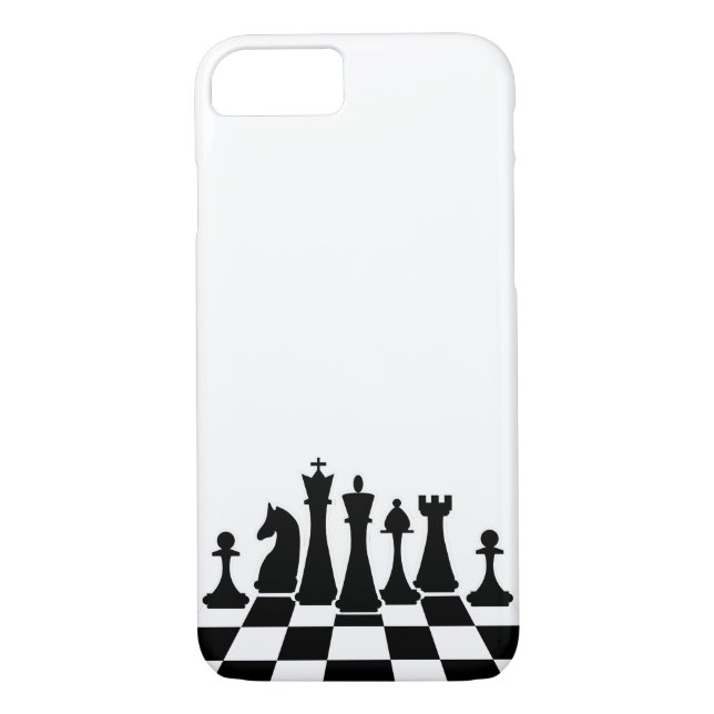 Black chess pieces on a chessboard Case-Mate iPhone case (Back)