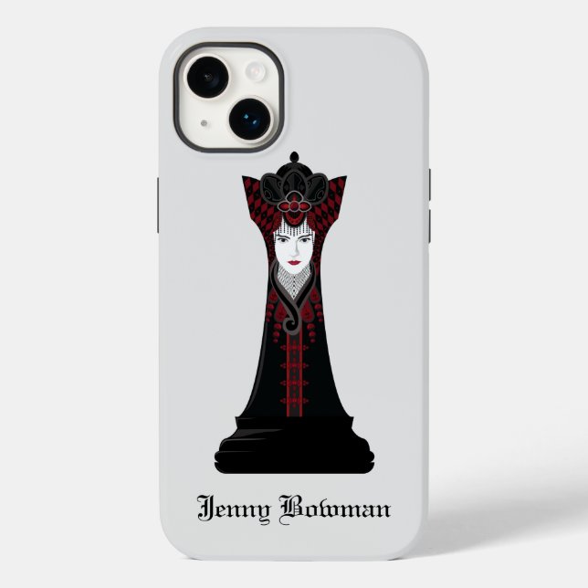 Black Chess queen / Personalised Name Case-Mate iP iPhone Case (Back)