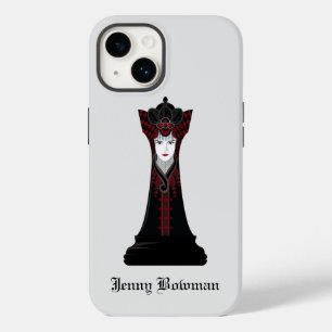 Black Chess queen / Personalised Name Case-Mate iP iPhone 14 Case