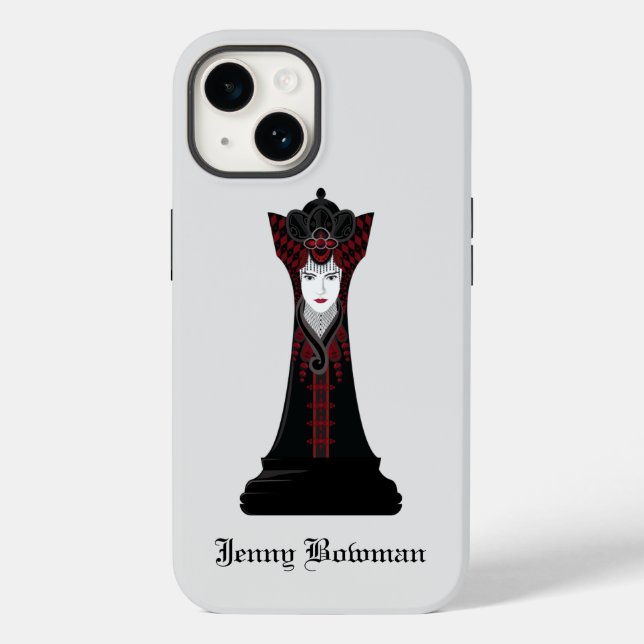 Black Chess queen / Personalised Name Case-Mate iP iPhone Case (Back)