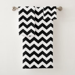 Black Chevron Bath Towel Set