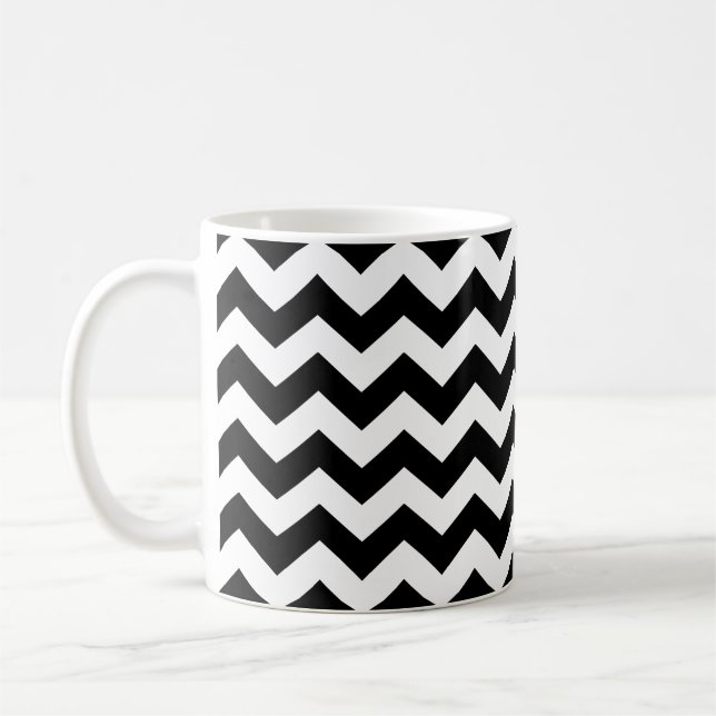 Black Chevron Coffee Mug (Left)