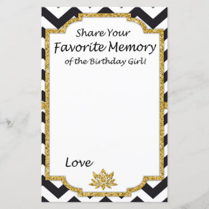 Black Chevron Favourite Memory of the Birthday