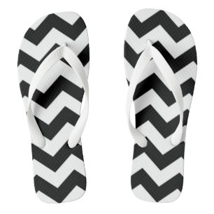 Black Chevron Flip Flops