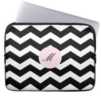 Black Chevron Pattern Laptop Sleeve