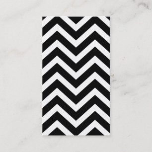 Black Chevron Striped Simple Plain Business Card