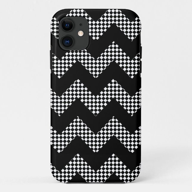 black chevron with tiles Case-Mate iPhone case (Back)