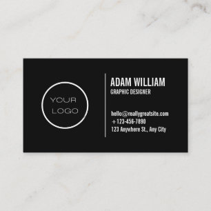 Black Chic Custom logo modern minimalist  Business Card