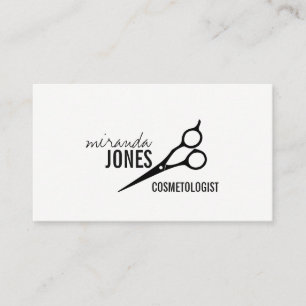 black chic hair stylist modern simple minimal business card