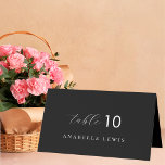Black Chic Monogram Guest Name Wedding Place Card<br><div class="desc">Help your guests to find their wedding table with these stylish place cards,  featuring elegant monogram and editable details. Easily customise it by clicking on the "personalise" option.</div>