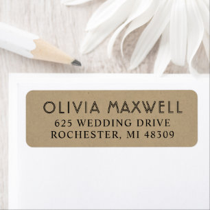 Black Chic Return Address   Rustic Kraft